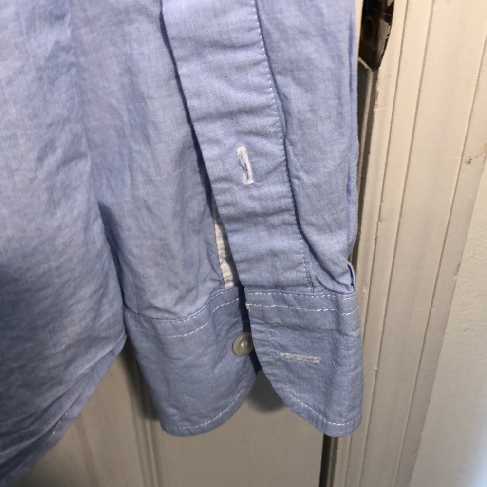 OLD NAVY The CLASSIC SHIRT Slim Fit Lg  Blue Men’s Button Down 100% Cotton Used - Picture 7 of 13